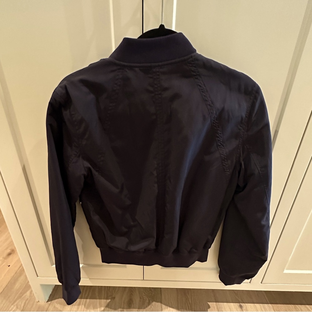 Express Navy Blue Bomber Jack with X stitch detail - Picture 2 of 5